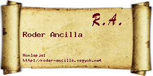 Roder Ancilla névjegykártya